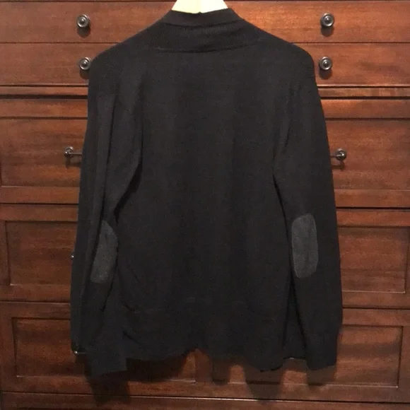 Stylus Women's XL Black Open Cardigan Elbow Patch Jacket Cotton Modal Soft Knit - Picture 9 of 16